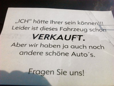 neulich im Autohaus