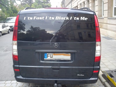 Its fast. Its black. Its me.
